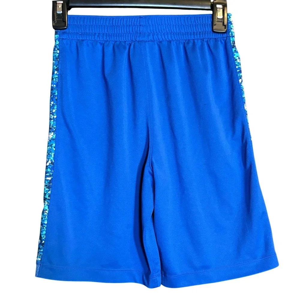 Nike Athletic Shorts Boys‎ Large Blue Good Dri-FIT Digital Camo Side Panels